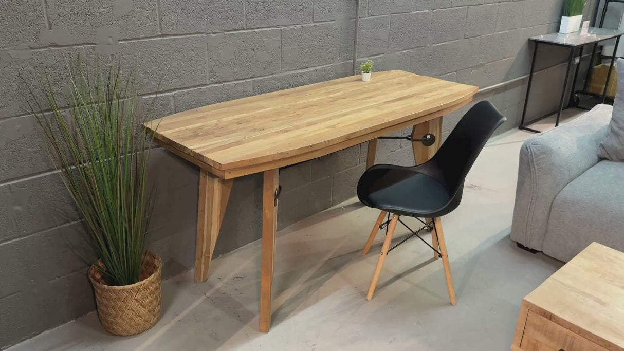 Liam Solid Teak Desk, Natural, 63"