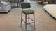Ivy Solid Wood Counter Stool - Smoked Oak and Moss Green