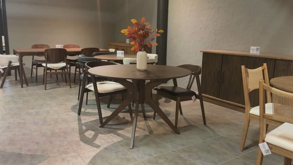 PARIS Solid Wood Dining Table, Walnut, 47.2"