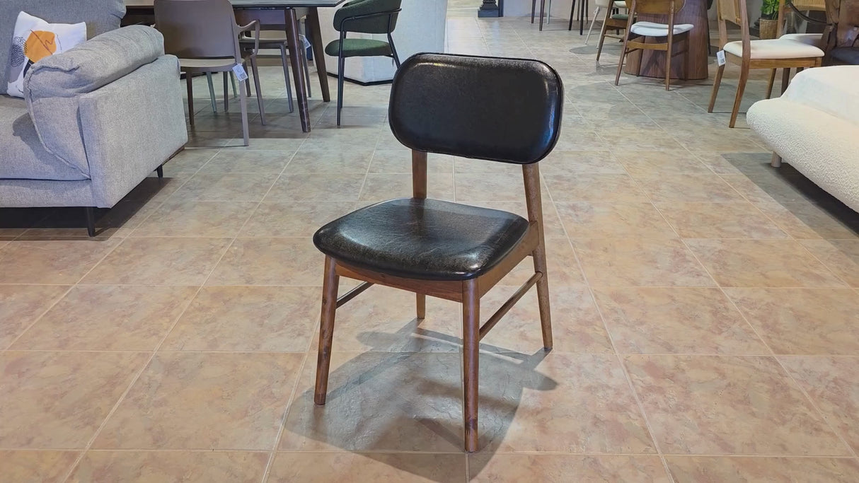 Ivy Solid Wood Dining Chair - Smoked Oak and Black