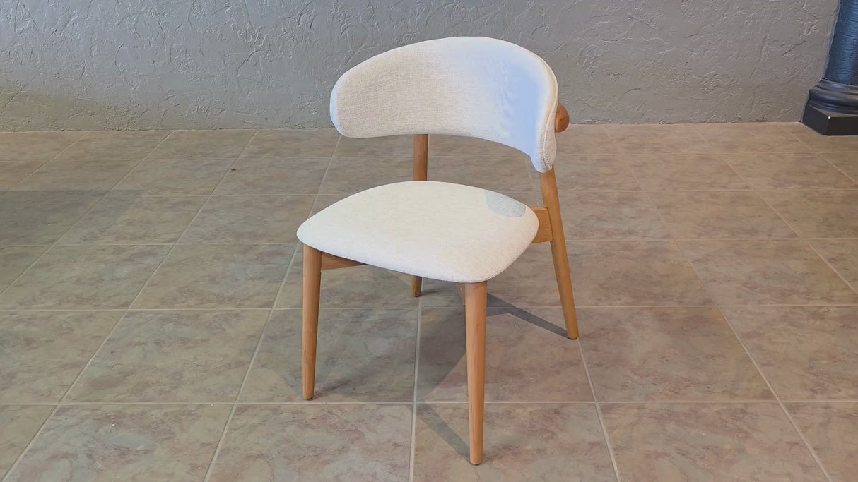 Blush Solid Wood Dining Chair - Natural Oak and Heathered Ivory