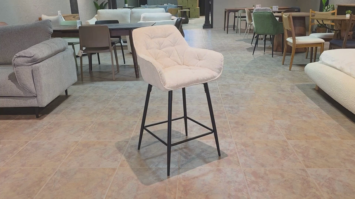 Alba Fabric Counter Stool - Cream