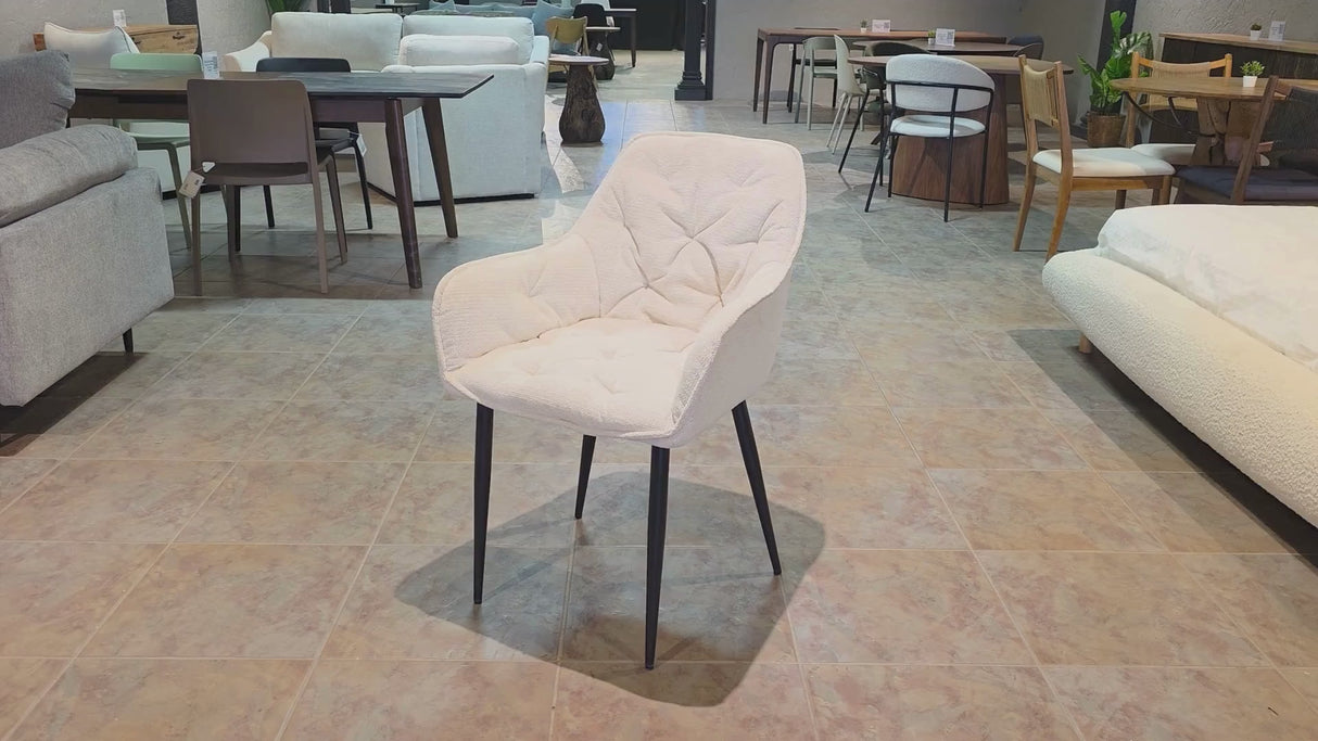 Alba Fabric Dining Chair - Cream