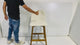 Charlotte Solid Wood Counter Stool - Walnut and Ivory