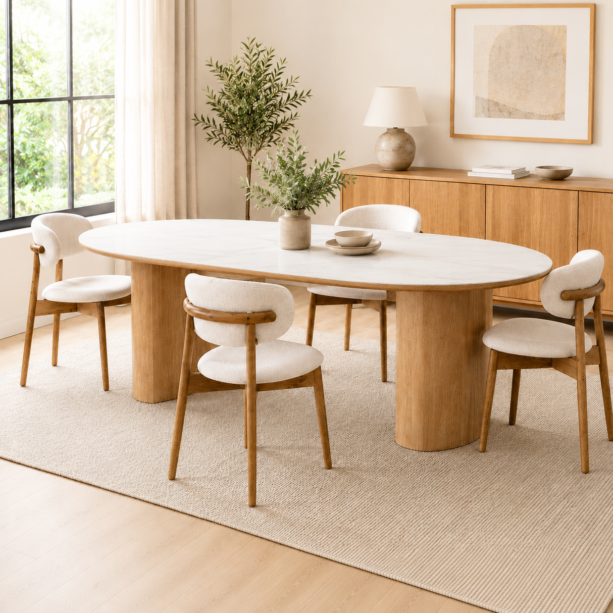 Table de salle à manger Marbella en pierre frittée, 78.7".
